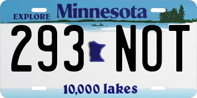 MN license plate 293NOT