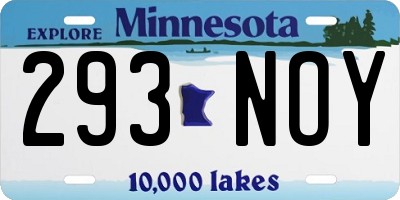 MN license plate 293NOY