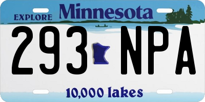 MN license plate 293NPA