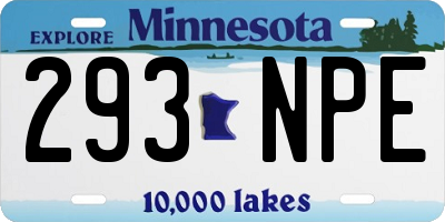 MN license plate 293NPE