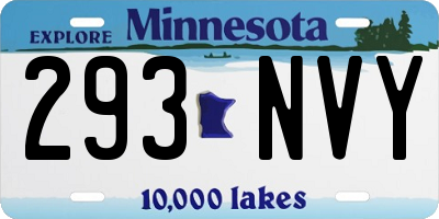 MN license plate 293NVY