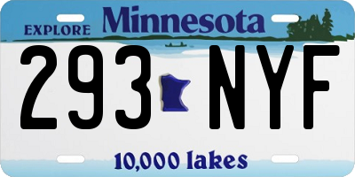 MN license plate 293NYF