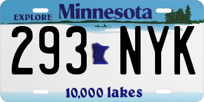 MN license plate 293NYK