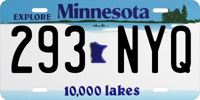 MN license plate 293NYQ