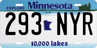 MN license plate 293NYR