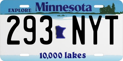 MN license plate 293NYT