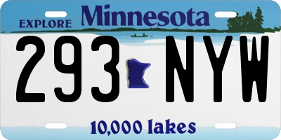 MN license plate 293NYW