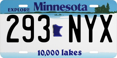 MN license plate 293NYX