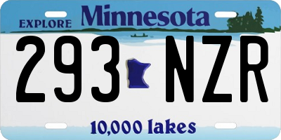 MN license plate 293NZR