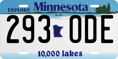 MN license plate 293ODE