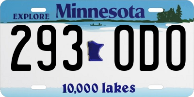 MN license plate 293ODO