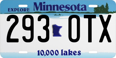 MN license plate 293OTX