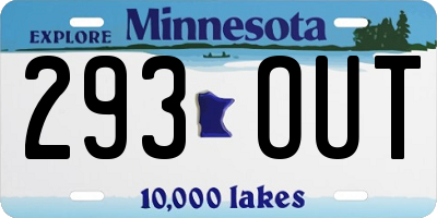 MN license plate 293OUT