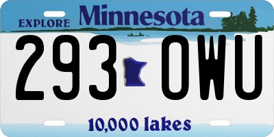MN license plate 293OWU