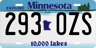 MN license plate 293OZS