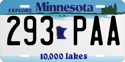 MN license plate 293PAA