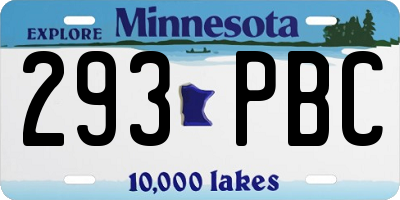 MN license plate 293PBC