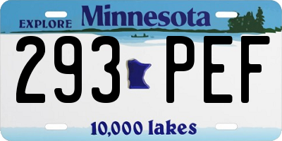 MN license plate 293PEF