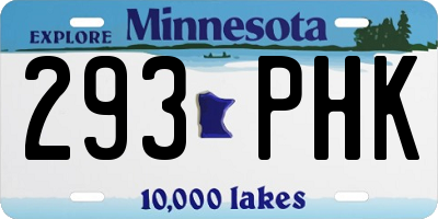MN license plate 293PHK