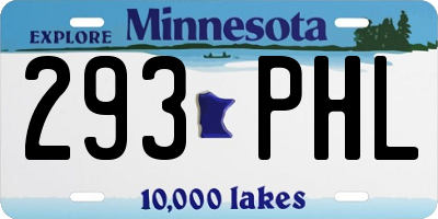 MN license plate 293PHL