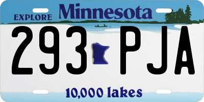 MN license plate 293PJA