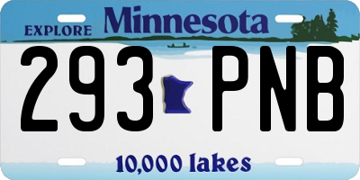 MN license plate 293PNB