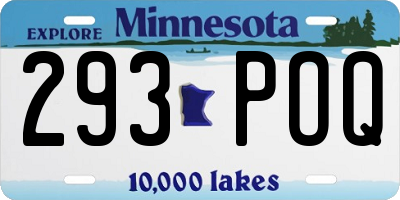 MN license plate 293POQ