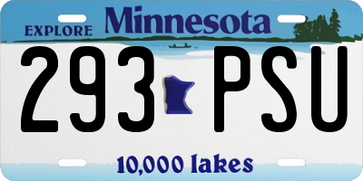 MN license plate 293PSU
