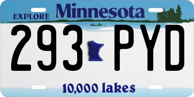 MN license plate 293PYD