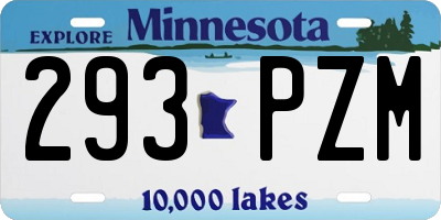 MN license plate 293PZM