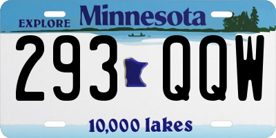 MN license plate 293QQW