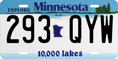 MN license plate 293QYW