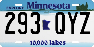 MN license plate 293QYZ