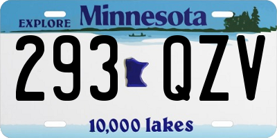 MN license plate 293QZV