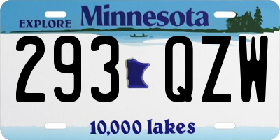 MN license plate 293QZW