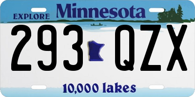 MN license plate 293QZX