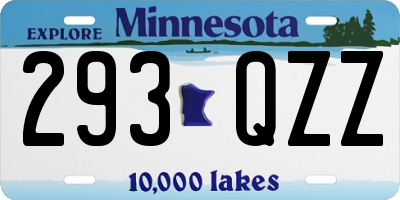 MN license plate 293QZZ