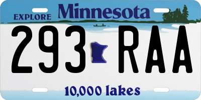 MN license plate 293RAA