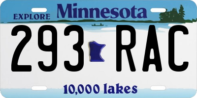 MN license plate 293RAC