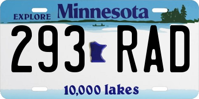 MN license plate 293RAD