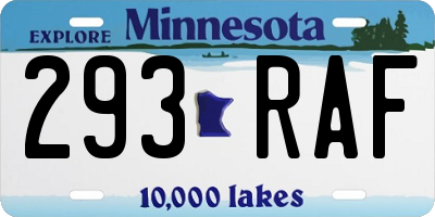 MN license plate 293RAF