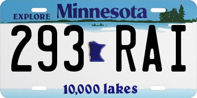 MN license plate 293RAI