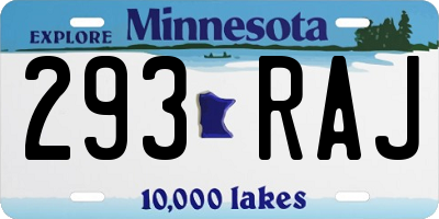 MN license plate 293RAJ
