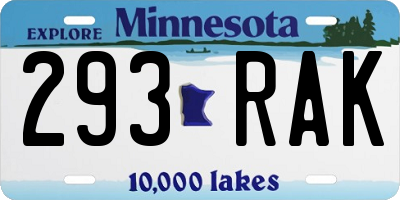 MN license plate 293RAK