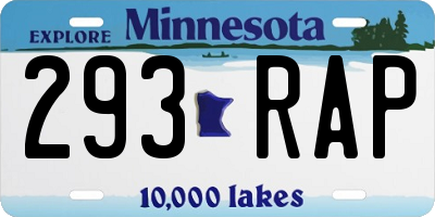 MN license plate 293RAP