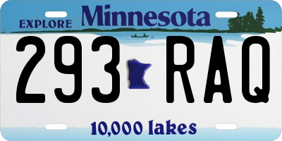MN license plate 293RAQ