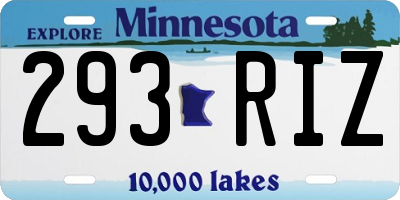 MN license plate 293RIZ