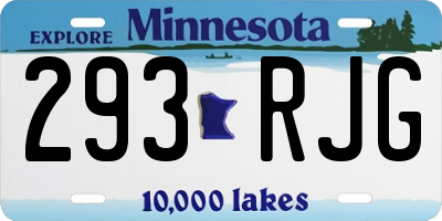 MN license plate 293RJG