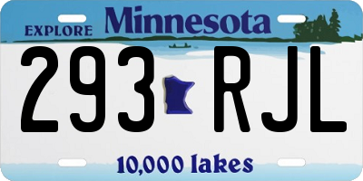 MN license plate 293RJL