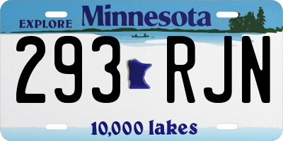 MN license plate 293RJN